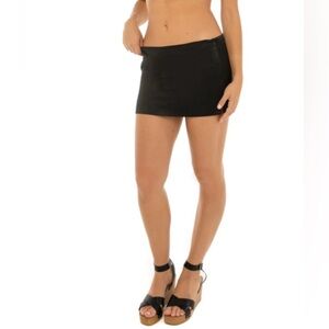 ARE YOU AM I Sz XS Tini Micro Skirt Leather Pony Hair Exposed Zipper NEW W/ TAG